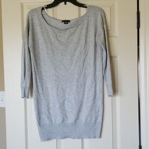 Sparkly gray tunic length sweater